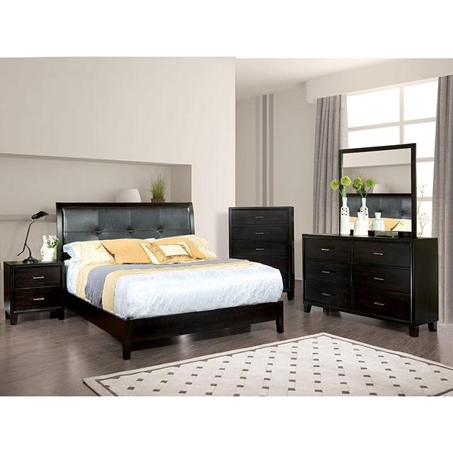 Enrico Full Queen Bed Brown, Black, & Cherry - Furniture House (VA)