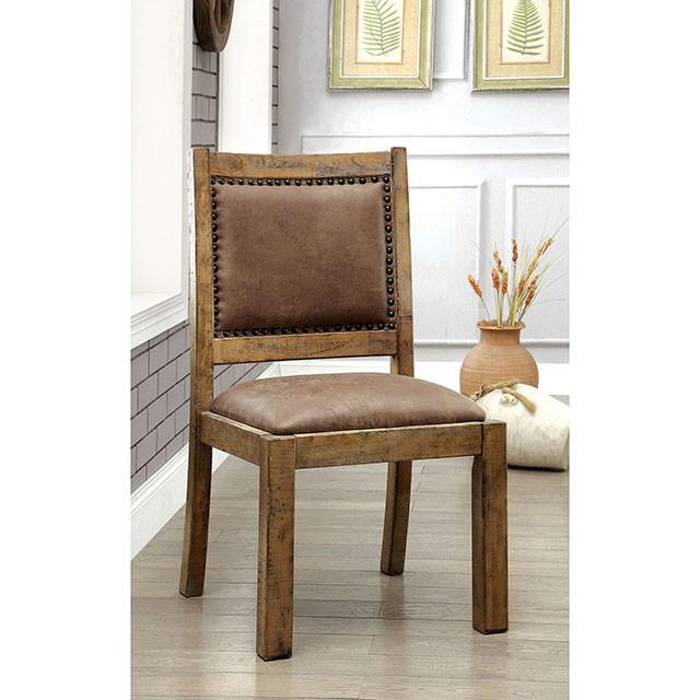 GIANNA Rustic Pine/Brown Side Chair (2/CTN) - Furniture House (VA)