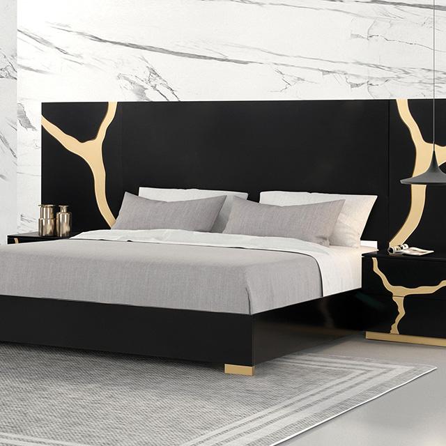 Goldsberg E.King Bed w/ Wall Panels - Furniture House (VA)