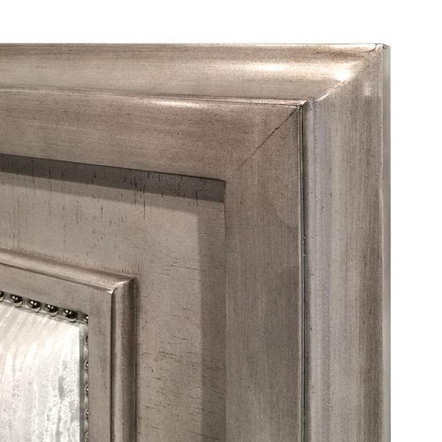 Golva E.King & Queen Bed White & Silver - Furniture House (VA)