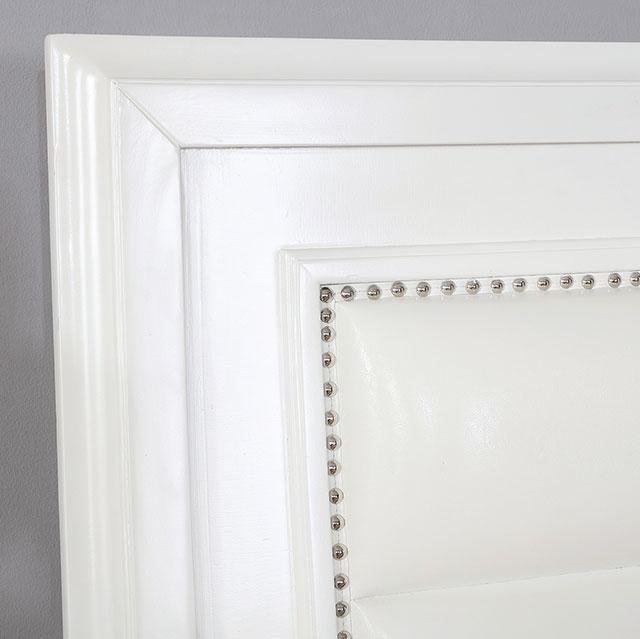 Golva E.King & Queen Bed White & Silver - Furniture House (VA)