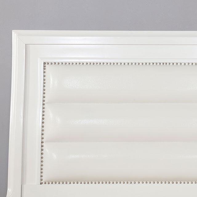 Golva E.King & Queen Bed White & Silver - Furniture House (VA)