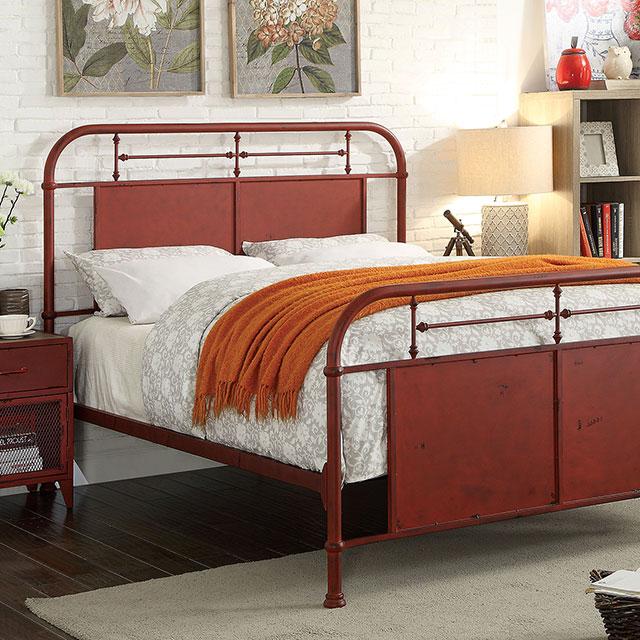 Haldus Cal.King, E.King, & Twin Bed White, Ivory, & Red