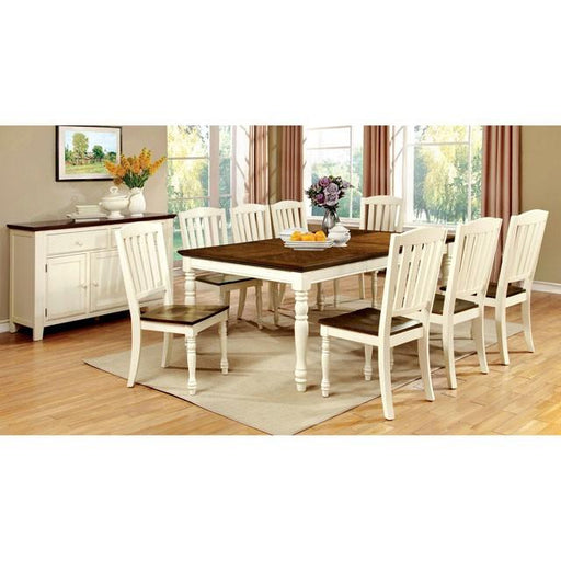HARRISBURG Vintage White/Dark Oak Dining Table w/ 18" Butterfly Leaf - Furniture House (VA)