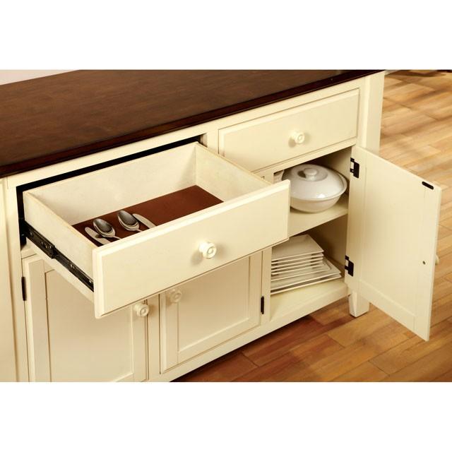 HARRISBURG Vintage White/Dark Oak Dining Table w/ 18" Butterfly Leaf - Furniture House (VA)