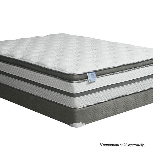 SIDDALEE White/Gray 16" Euro Pillow Top Mattress, Queen - Furniture House (VA)
