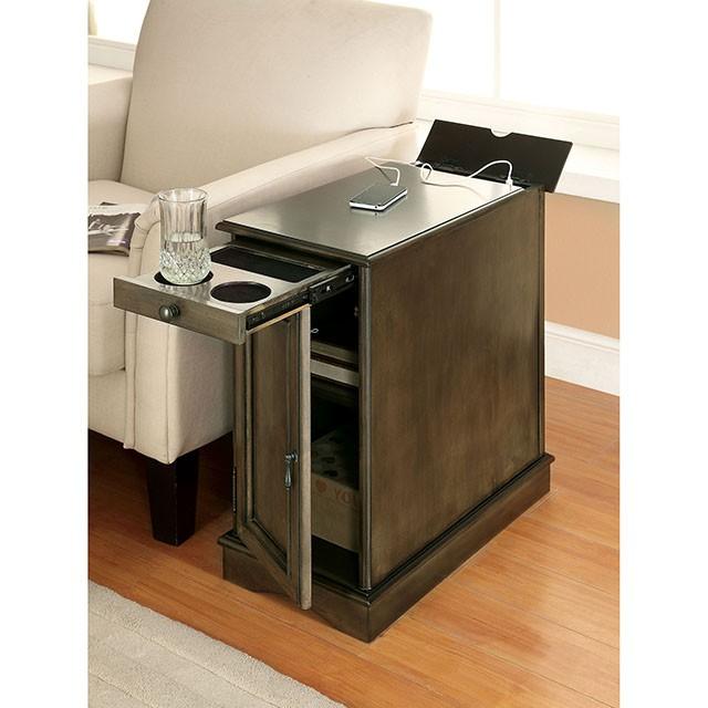 LILITH I Gray Side Table w/ USB - Furniture House (VA)