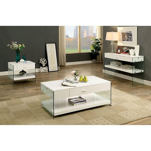Raya White Sofa Table, White - Furniture House (VA)