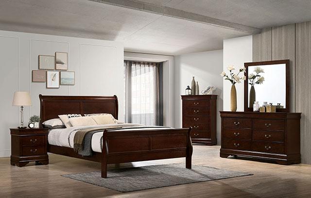 Louis Philippe Full, Twin, Full, & King Bed Black, Grey, Brown & White - Furniture House (VA)
