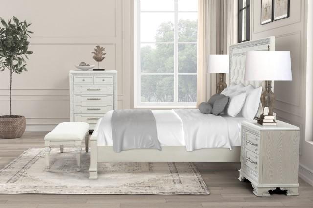 Stella Mia 4 Pc 5 Pc Queen Bedroom Set White - Furniture House (VA)