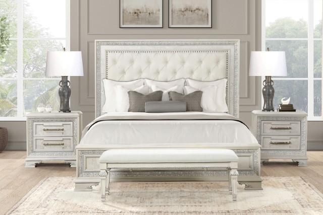 Stella Mia 4 Pc 5 Pc Queen Bedroom Set White - Furniture House (VA)