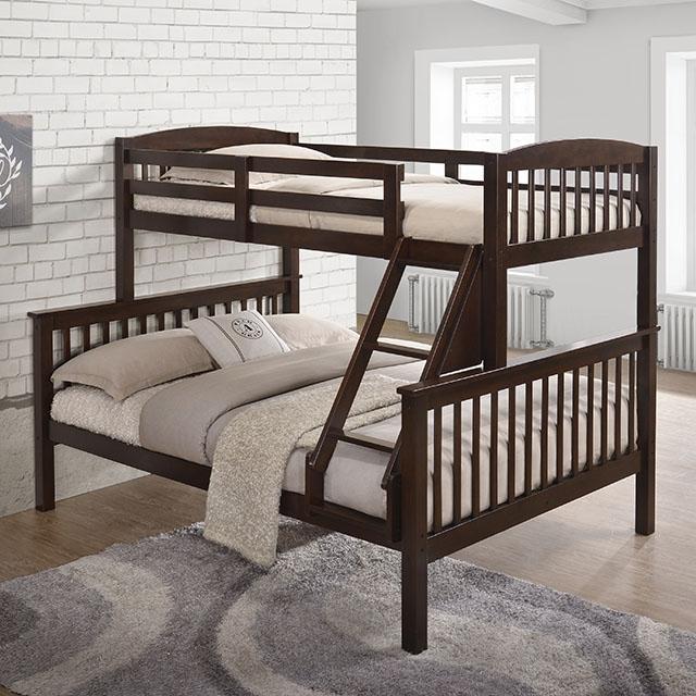 Brookings Twin/Full Bunk Bed White, Brown & Black - Furniture House (VA)