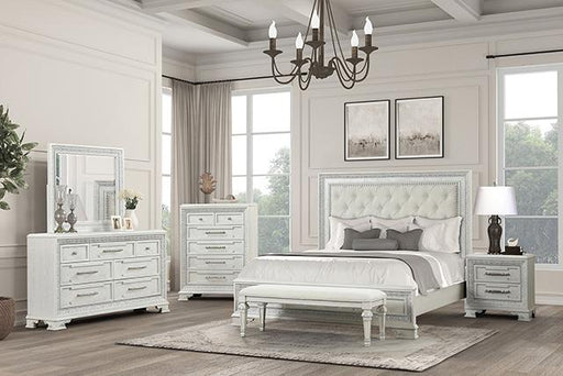 Stella Mia E.King & Queen Bed White & White - Furniture House (VA)