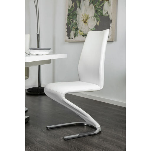 Midvale White/Chrome Side Chair (2/CTN) - Furniture House (VA)