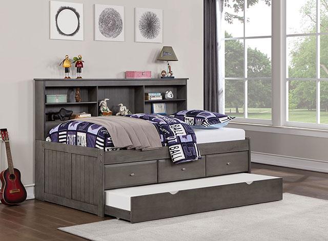 TIBALT Twin DayBed w/ Trundle, Dark Gray - Furniture House (VA)
