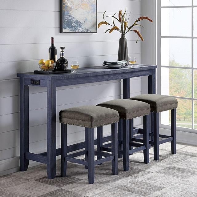 Caerleon 3 & 4 Piece Counter Ht. Set Gray & Blue - Furniture House (VA)