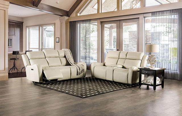 Barclay Power Loveseat Beige - Furniture House (VA)