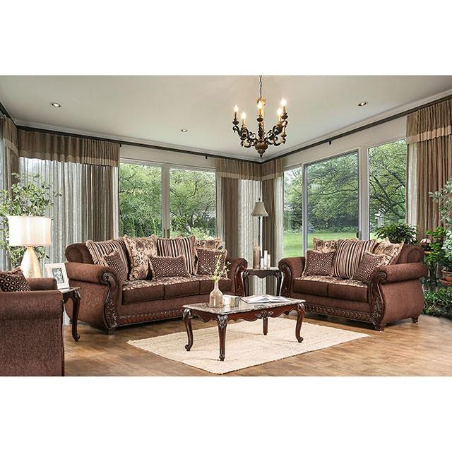TABITHA Brown Love Seat, Brown - Furniture House (VA)