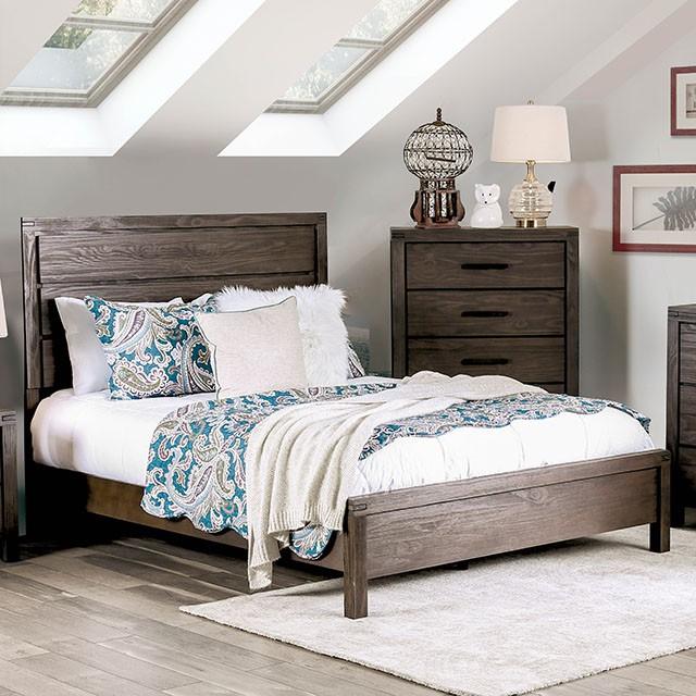 Rexburg Wire-Brushed Rustic Brown E.King & Full Bed - Furniture House (VA)