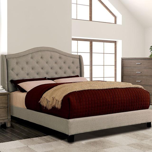 Carly Cal.King, E.King, Full, & Queen Bed Grey & Brown - Furniture House (VA)