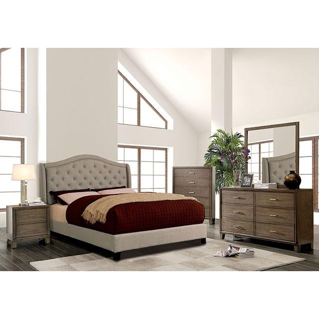 Carly Cal.King, E.King, Full, & Queen Bed Grey & Brown - Furniture House (VA)