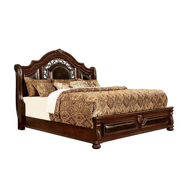 Flandreau Brown Cherry/Espresso Cal.King, E.King & Queen Bed - Furniture House (VA)