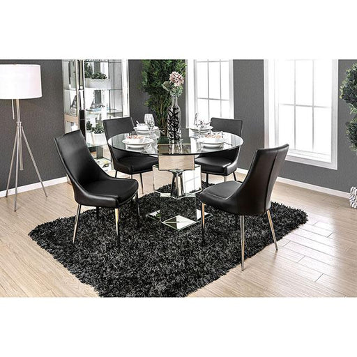 Izzy Silver/Black Side Chair, Black (2/CTN) - Furniture House (VA)