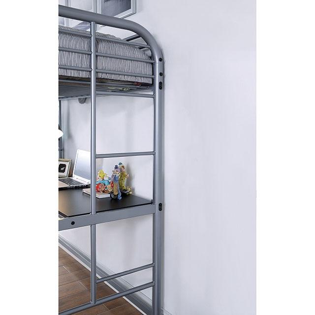 Opal Iii Black & Silver Twin Loft Bed - Furniture House (VA)