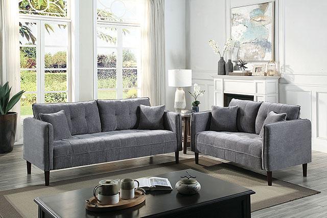 LYNDA Sofa w/ Pillows, Dark Gray - Furniture House (VA)