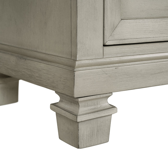 Farmington 5-Drawer Chest in Medium Brown and Washed Stone