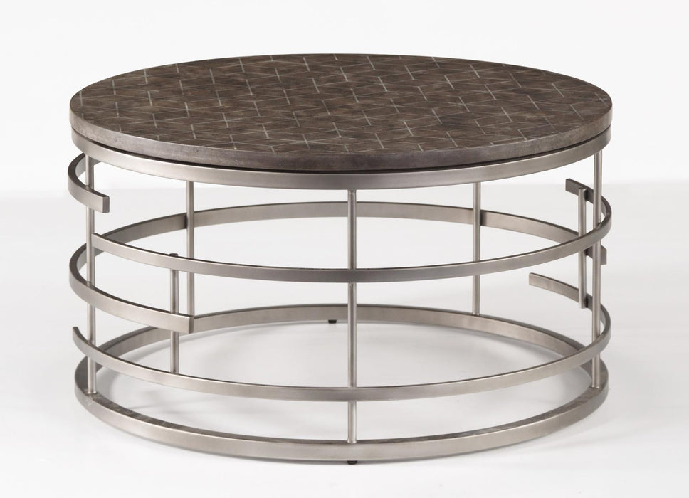 Flexsteel Halo Round Cocktail Table in Silver
