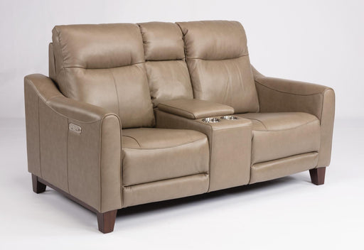 Flexsteel Latitudes Forte Leather Power Reclining Loveseat w/Console & Power Headrests - Furniture House (VA)