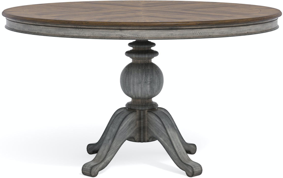 Flexsteel Wynwood Plymouth Round Pedestal Dining Table in Two-Toned