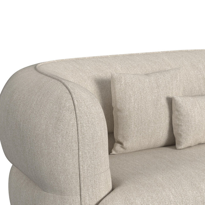 Four Seasons Sectional Set in Woolen Camel with 6 Pillows