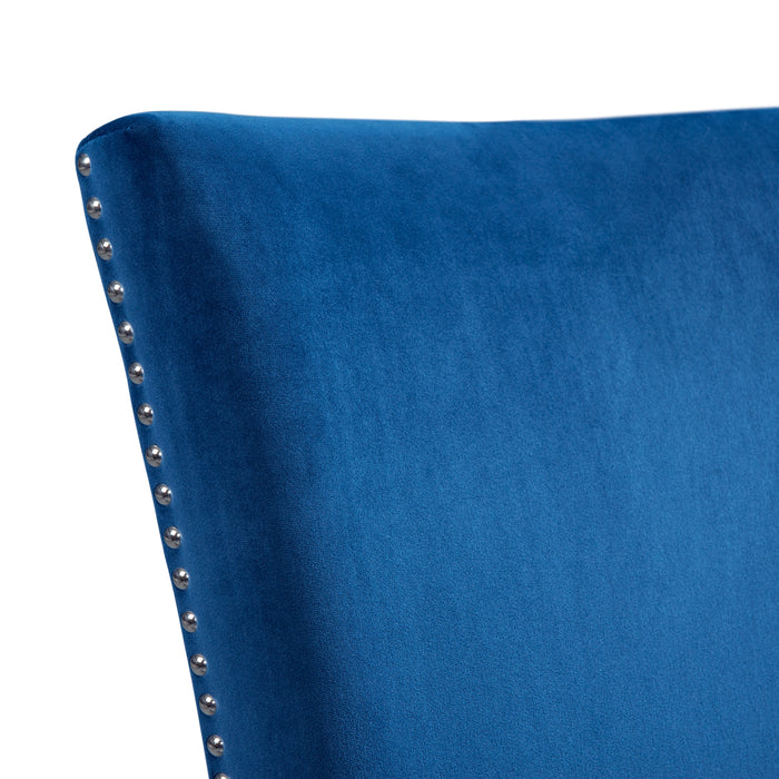 Francesca Counter Dining Blue Counter Velvet Side Chair (2 Per Pack)