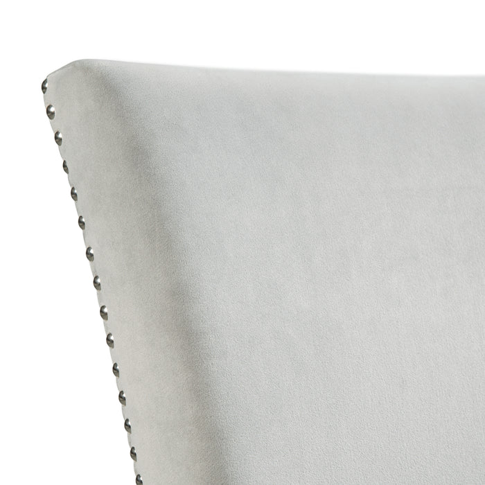 Francesca Counter Dining Gray Counter Velvet Side Chair (2 Per Pack)