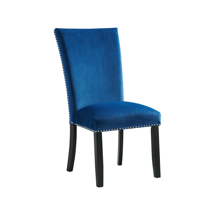 Francesca Rectangular Dining Blue Velvet Side Chair (2 Per Pack) - Furniture House (VA)
