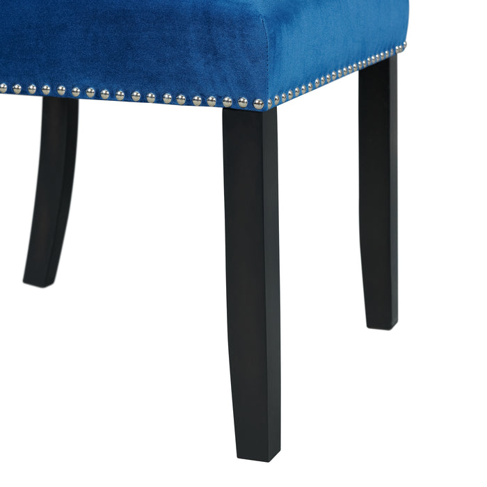 Francesca Rectangular Dining Blue Velvet Side Chair (2 Per Pack) - Furniture House (VA)