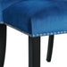 Francesca Rectangular Dining Blue Velvet Side Chair (2 Per Pack) - Furniture House (VA)