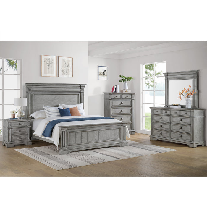 Glenmore Dresser and Mirror Set in Aged Grey