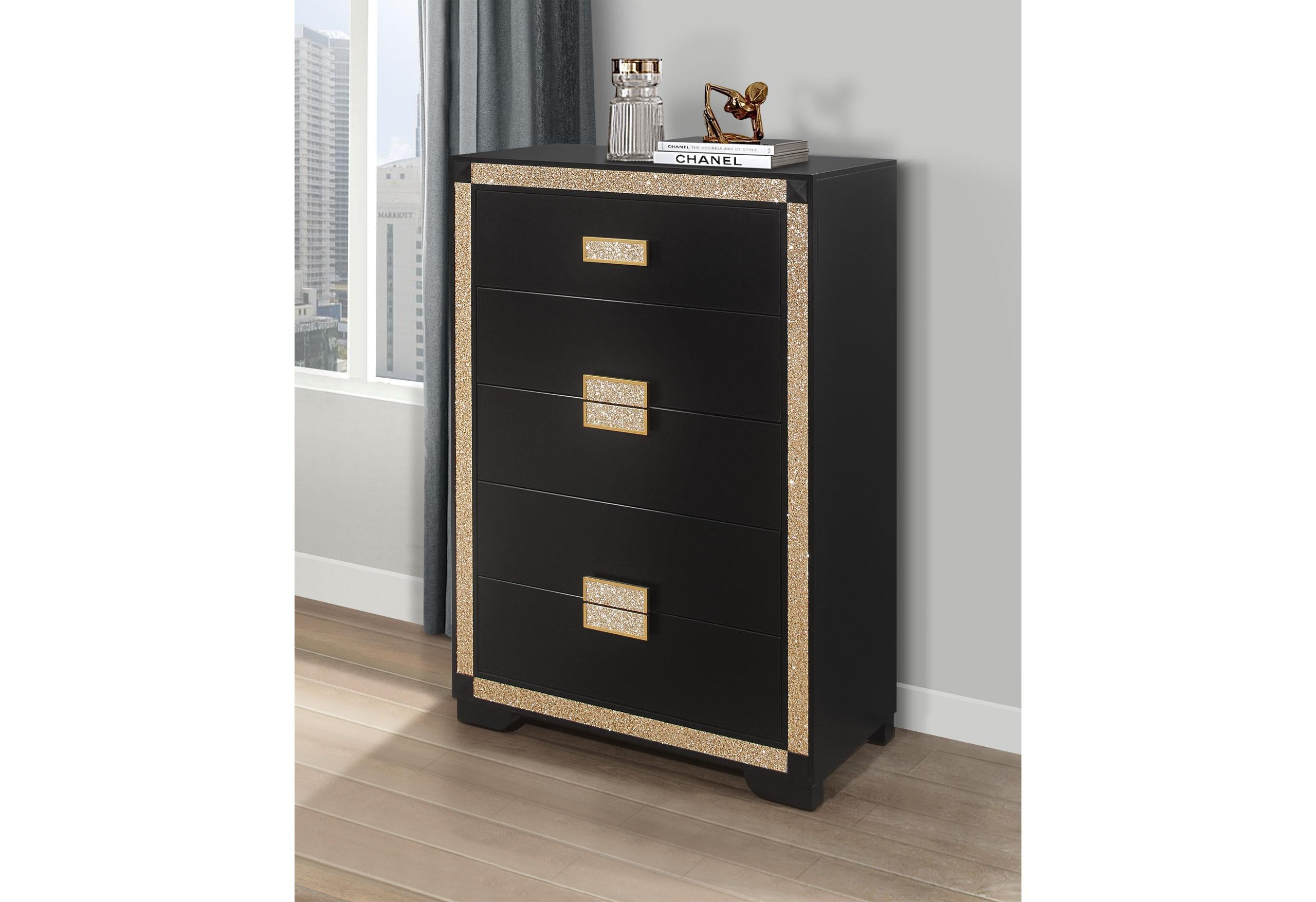 Global Furniture USA Blake Black/Gold Chest