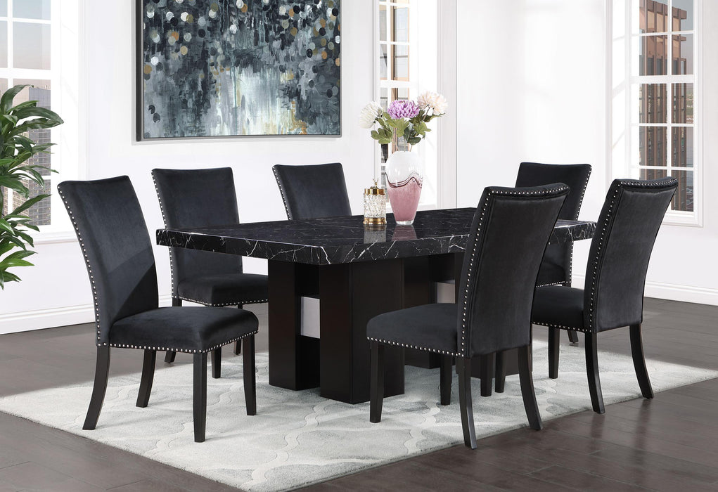 D03 DINING TABLE +8 D03 DINING CHAIRS BLACK - Furniture House (VA)