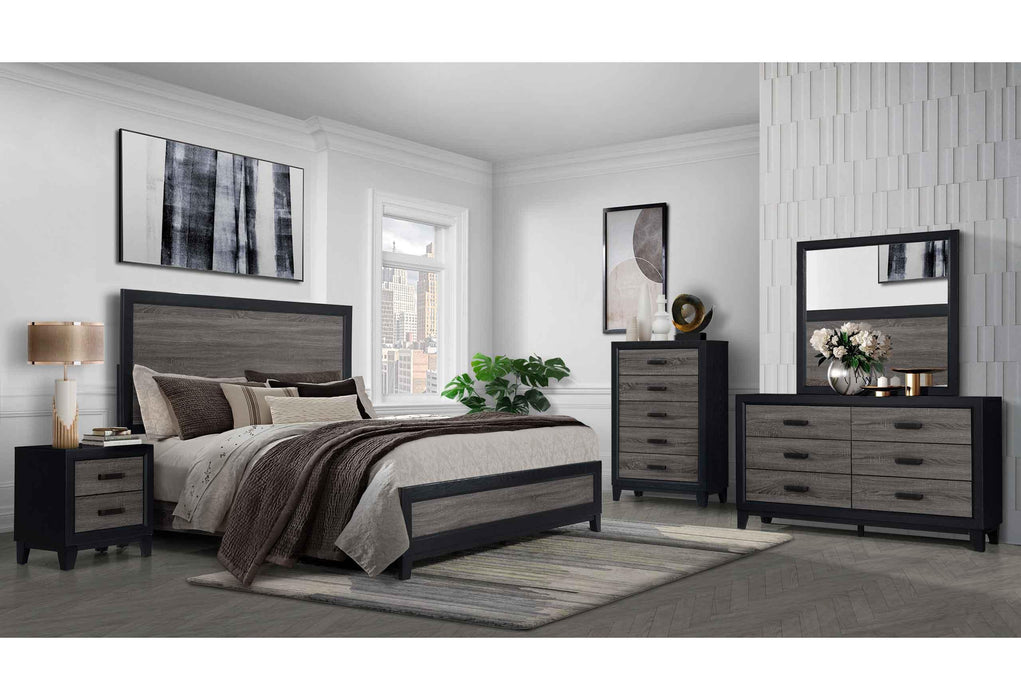 LISBON GREY/BLACK QUEEN BED GROUP - Furniture House (VA)