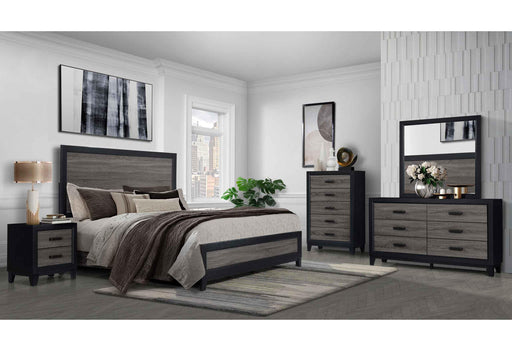 LISBON GREY/BLACK KING BED, DRESSER, MIRROR AND NIGHTSTAND - Furniture House (VA)