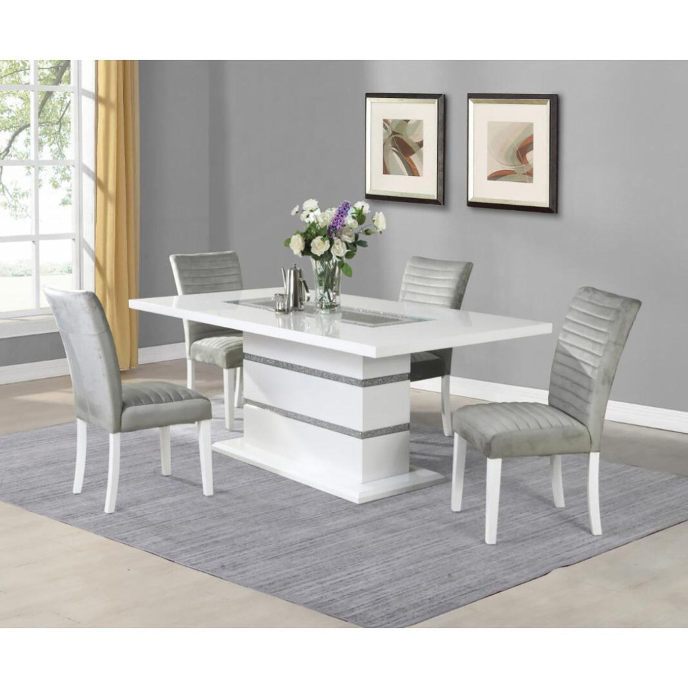 Monaco White Dining Table Collection