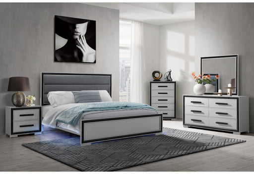 AMELIA GREY/BLACK KING BED, DRESSER, MIRROR, NIGHTSTAND - Furniture House (VA)