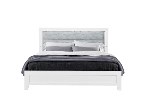 LUCCIA WHITE KING BED WITH LED, DRESSER, MIRROR, NIGHTSTAND - Furniture House (VA)