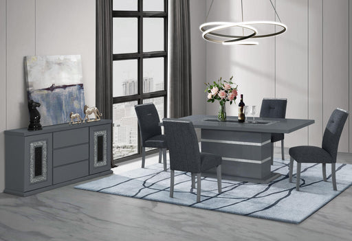 MONACO DARK GREY DINING TABLE AND 8 MONACO DARK GREY DINING CHAIRS - Furniture House (VA)
