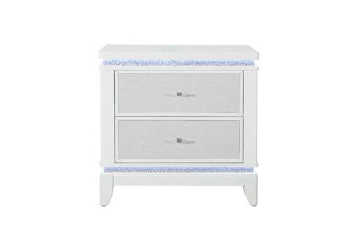 ALINA WHITE NIGHTSTAND WITH LED AND USB - Furniture House (VA)