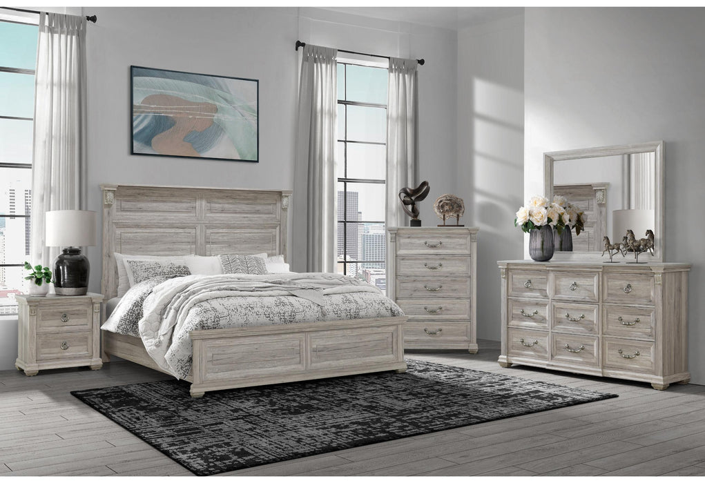 TATUM NATURAL KING BED GROUP WITHOUT STORAGE - Furniture House (VA)